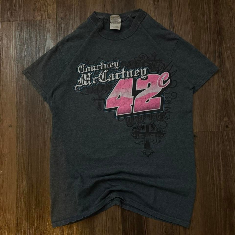 Courtney McCartny #42 Racing T Shirt Gildan Gray Small Motorsports